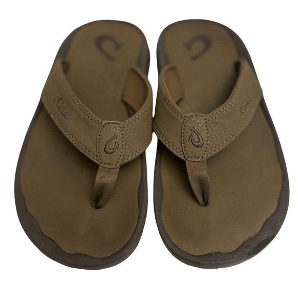 OluKai Other - Olukai men’s Ohana sandals flip flops army green/ brown size 8
